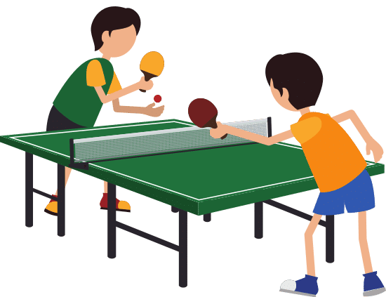 孩子们玩乒乓球矢量图孩子们玩乒乓球矢量图 kids playing ping pong