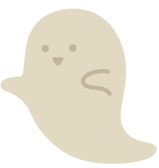 flat illustration of a white ghost