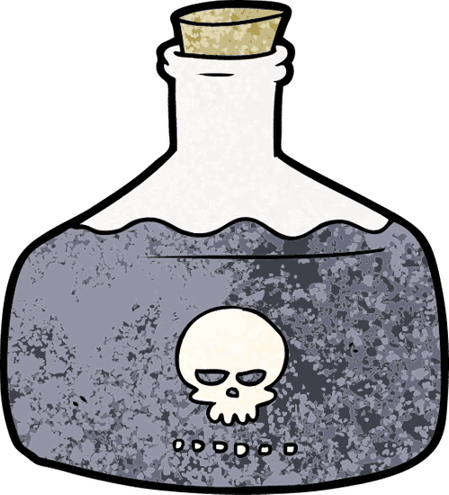 刺客的毒药瓶卡通 cartoon vial of assassin poison素材 canva可画