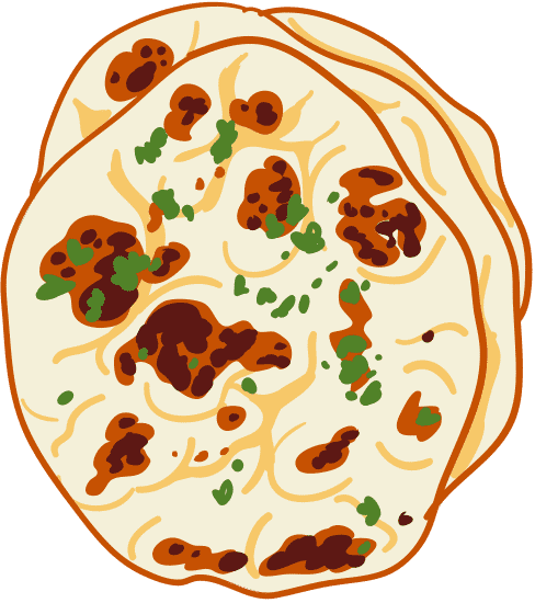 playful handdrawn cartoon food naan