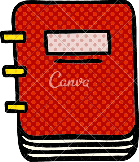 comic book style cartoon note book