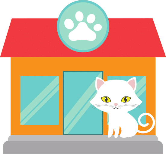 猫在宠物店矢量 cat at pet shop vector