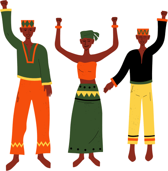 简化色块非洲特色插画元素跳舞