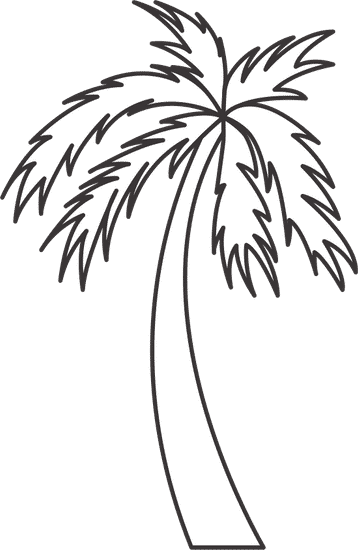 黑与白的棕榈树海滩旅游的图标black And White Palm Tree Travel Beach Icon素材 Canva可画