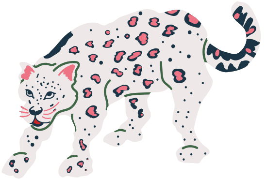 hand drawn organic vibrant leopard 