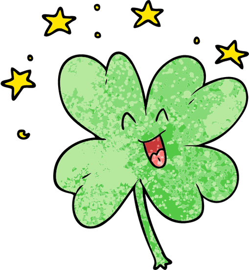 快乐卡通四叶草矢量插图设计happy Cartoon Four Leaf Clover Vector Illustration Design素材 Canva可画