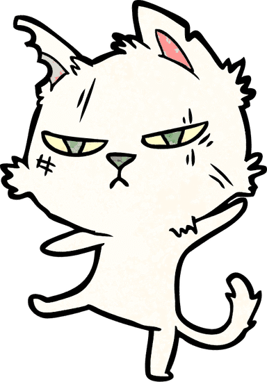 艰难的卡通猫 tough cartoon cat