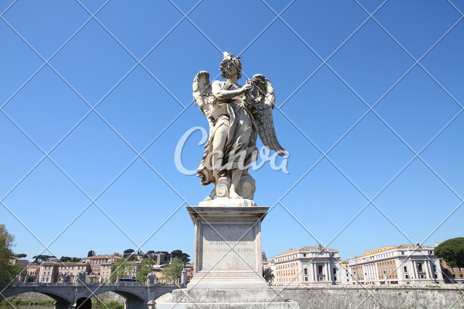 巴洛克风格纪念碑意大利罗马天使雕塑摄影艺术图像图片
