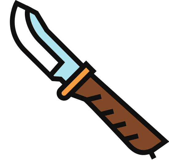 hunting knife color icon vector illustration