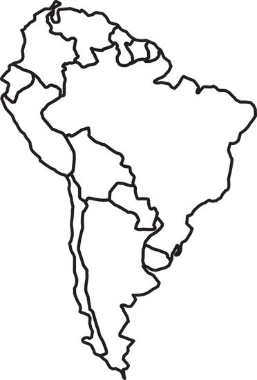 南美洲轮廓图空白图片