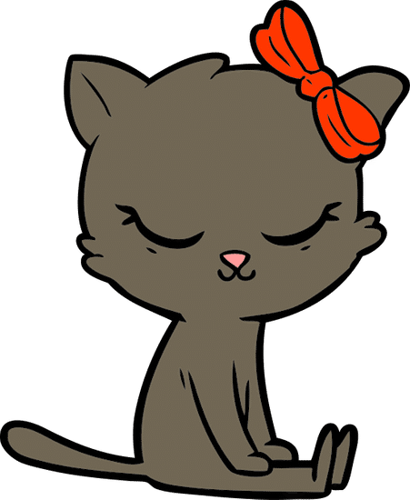 可愛的卡通貓弓 cute cartoon cat with bow