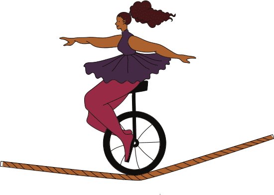 unicycle on a tightrope