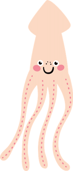 Ocean Animal Cuttlefish素材 Canva可画