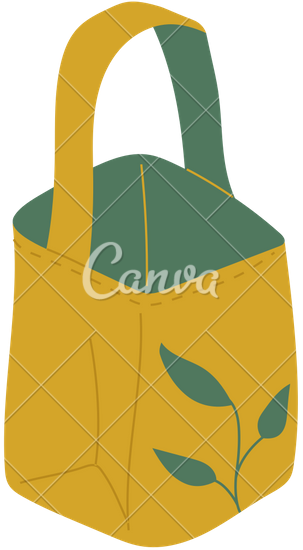 环保元素插画素材环保购物袋素材 Canva可画