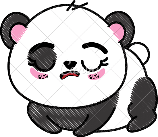 Isolated Cute Panda Bear 素材 Canva可画 