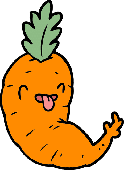 happy cartoon carrot icon 