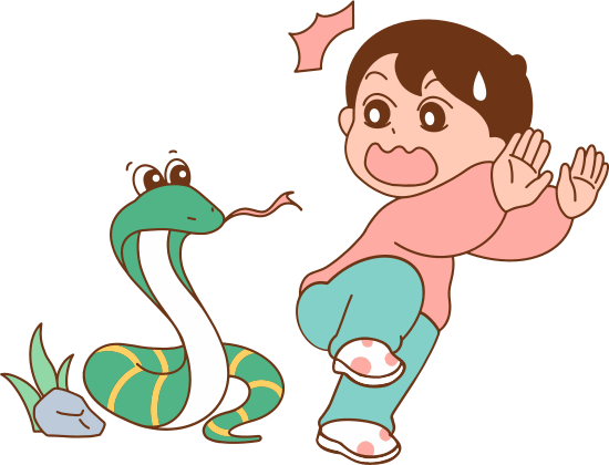 儿童安全教育公益插画小心蛇