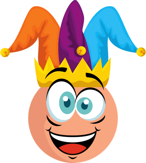 Crazy Emoticon Face With Jester Hat Fools Day Canva