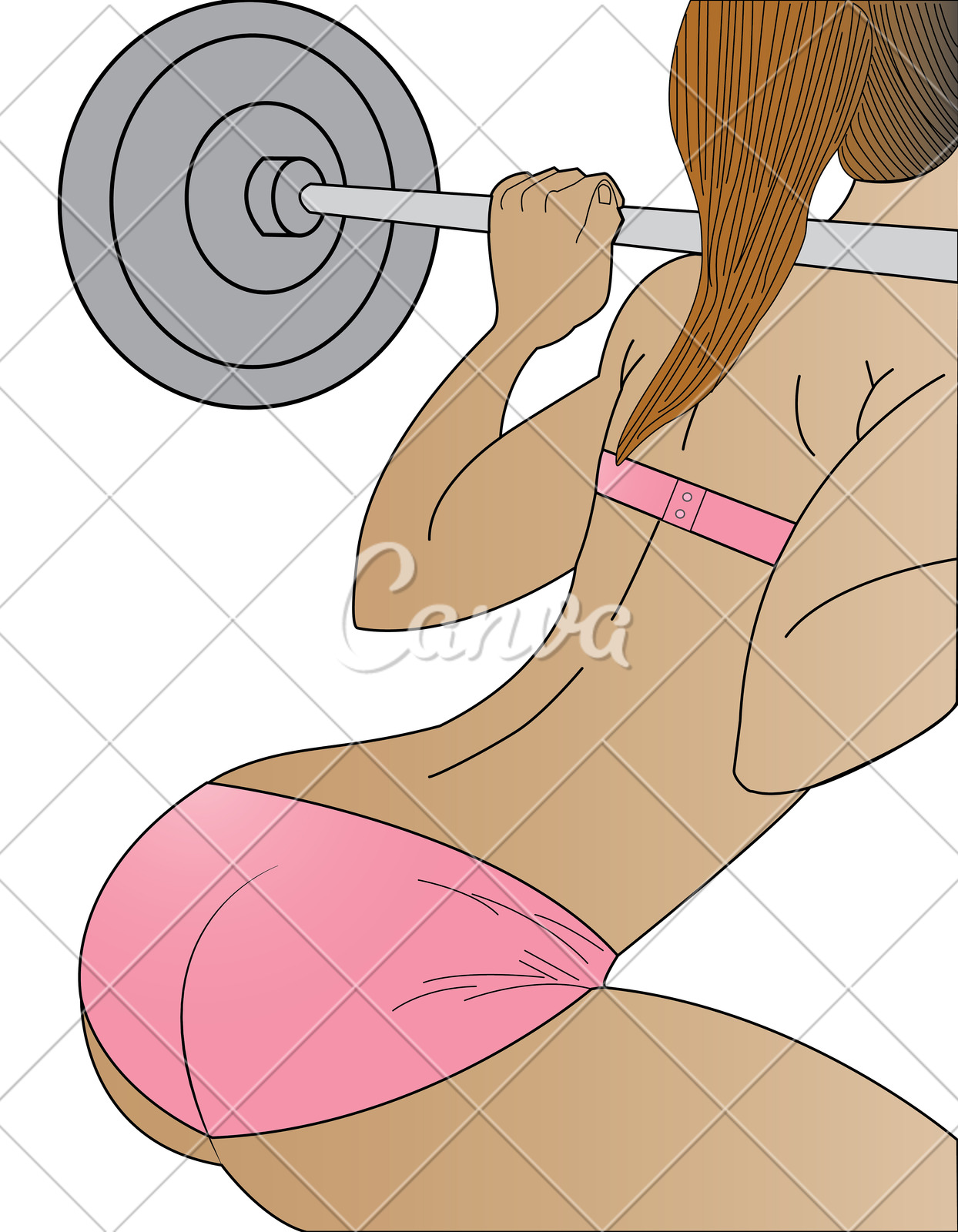 活动女性人体卡通形状健身俱乐部健康生活方式苗条拿着哑铃图片