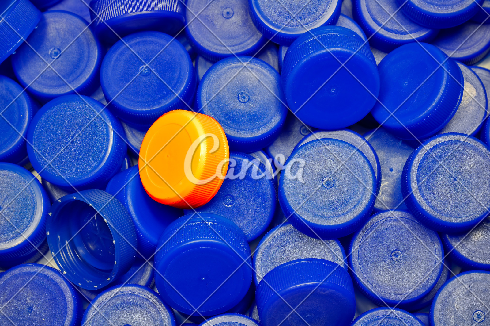 蓝色垃圾橙色收集循环利用摄影图片