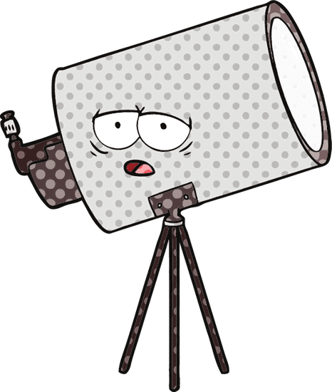 卡通无聊望远镜脸 cartoon bored telescope with face