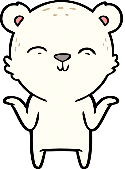 快乐卡通北极熊耸肩的肩膀 happy cartoon polar bear shrugging