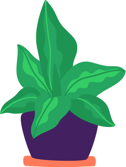 植物盆栽图案手绘色块插画元素盆栽