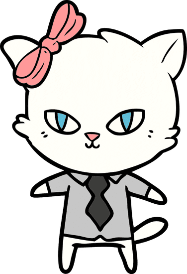 可爱的卡通猫老大 cute cartoon cat boss