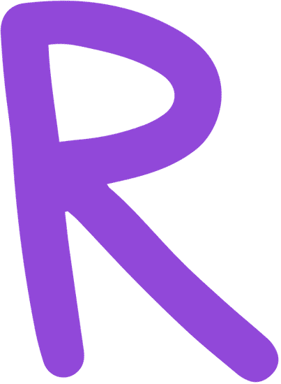 Purple Letter R Vibrant Doodle素材 Canva可画