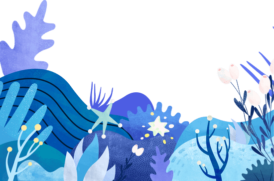 海洋植物手绘插画