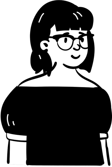 戴眼镜的短发女人手绘插画