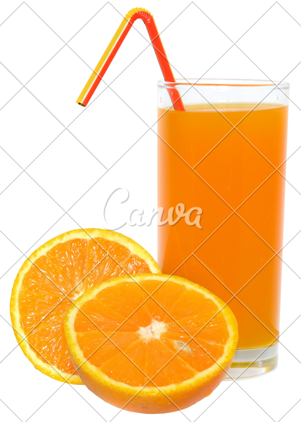 水果饮料橙子早餐果汁抠图清新玻璃杯有机食品果肉
