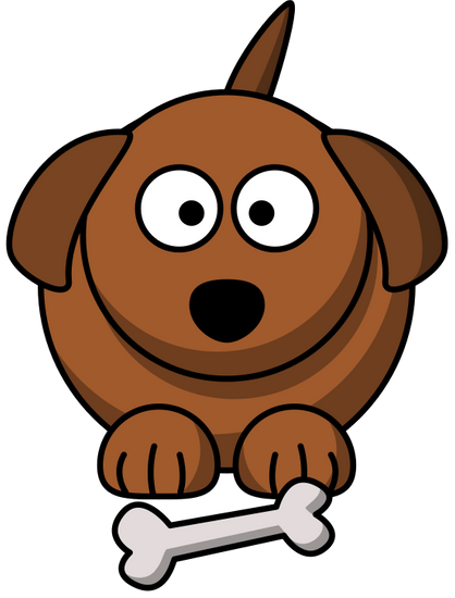 cute cartoon dog with bone illustration