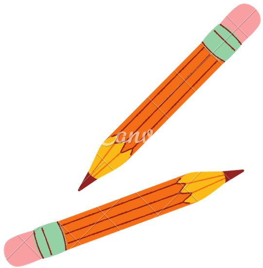彩色教育插画元素铅笔素材 Canva可画