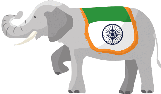 大象印度国旗大象印度国旗elephant India Flag Elephant India Flag素材 Canva可画