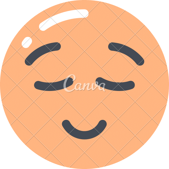 Relieved Face Emoji Icon 素材 Canva可画