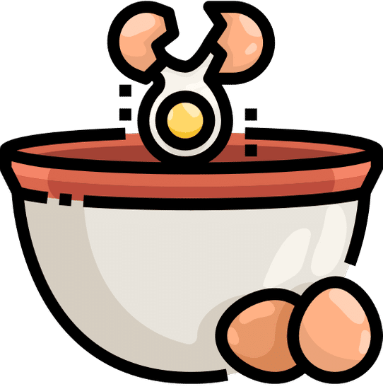 cooking eggs vector line and fill style illustration