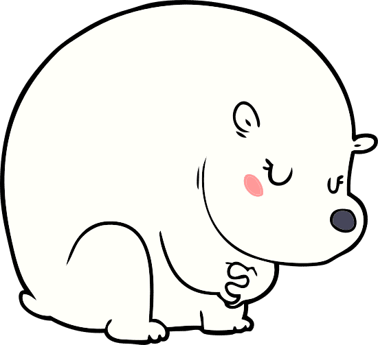 可爱的卡通北极熊 cute cartoon polar bear