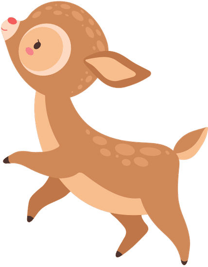cute happy baby deer, adorable forest fawn animal vector