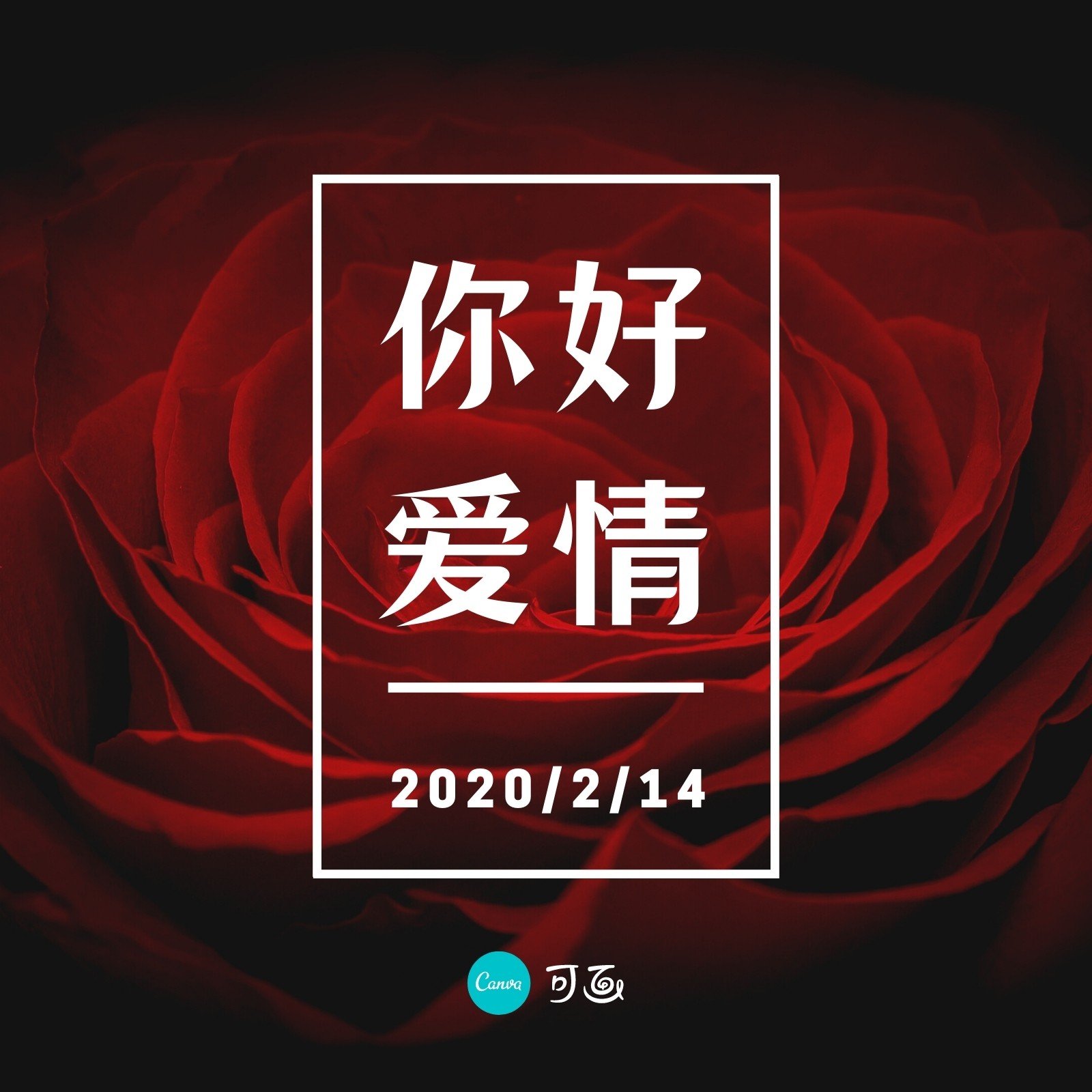 红色玫瑰情人节节日微信朋友圈