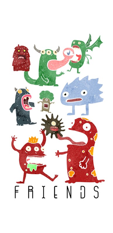 红绿色小怪兽创意个人英文手机壳
