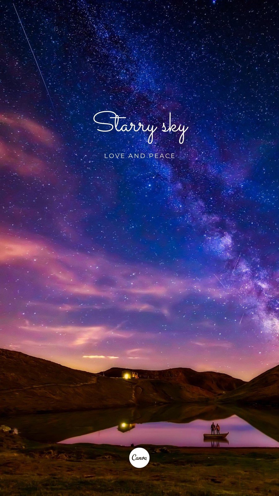 蓝紫色星空星星宇宙nasa火星月亮繁星浪漫热点分享英文手机壁纸 模板 Canva可画