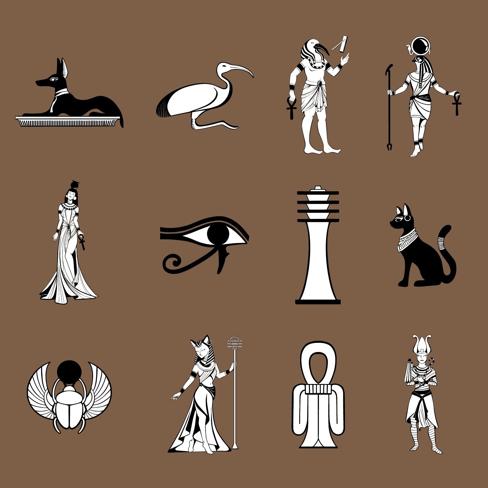 Egyptian Hieroglyphs Vector Set | Creative Daddy