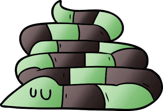 卡通困蛇矢量字符插图 cartoon sleepy snake vector character