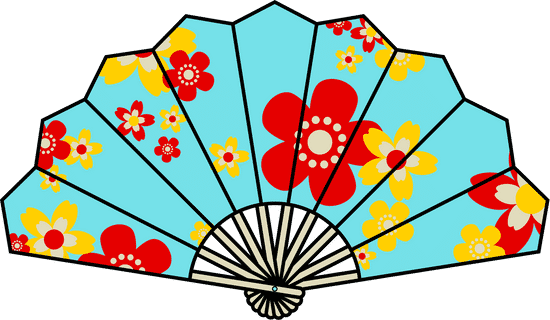 日式装饰图案扇子平面插画元素扇子图片