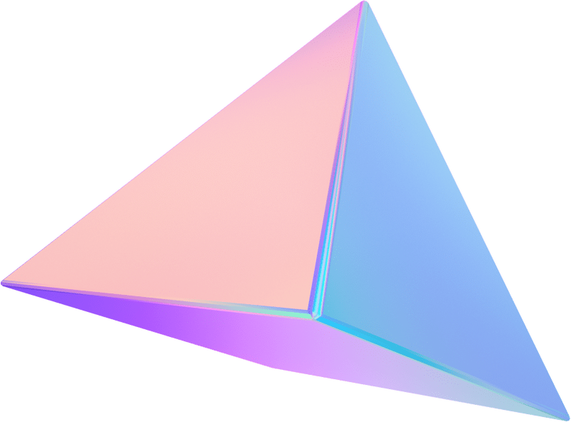 科技3d几何三角形彩色三棱锥png素材炫彩流体