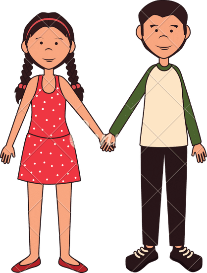 Couple Holding Hands Cartoon - 素材 - Canva可画