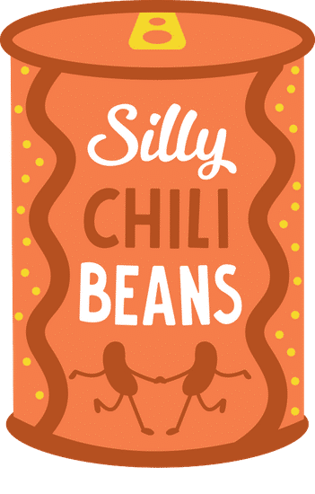 Hand Drawn Vintage Chili Beans Non Perishable Canned Good素材 Canva可画