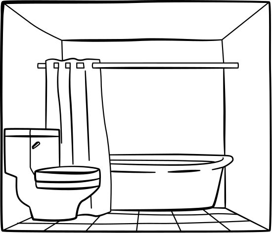 浴室的简笔画 简单图片