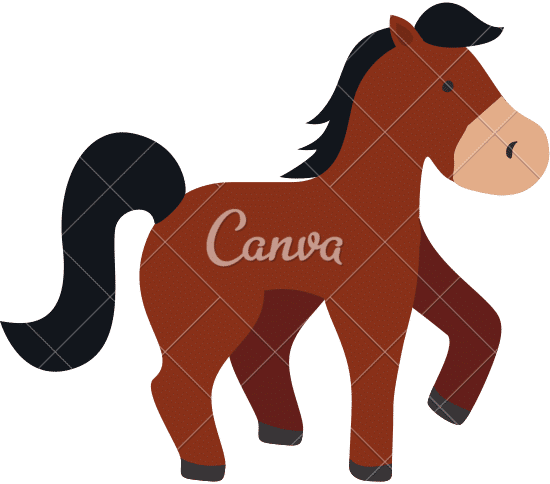 Horse Cartoon - 素材- Canva可画